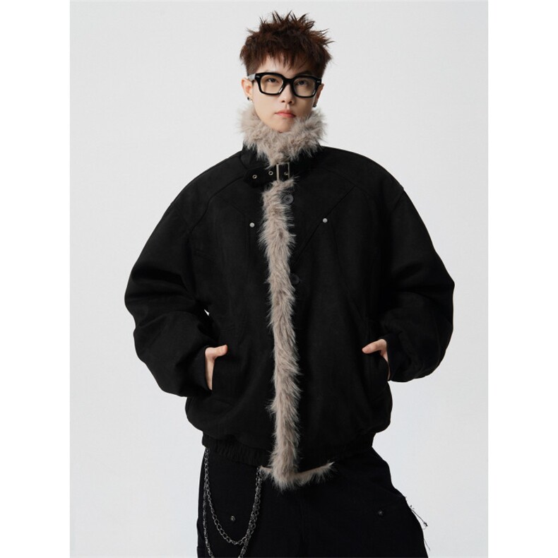 706-LK8181-P108现货冬季座山雕加厚棉服大翻领毛绒外套,男装棉衣,星座706