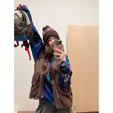 高品印地安图腾花色古着双面抓绒套头摇粒绒卫衣男女A1153-P95，男装卫衣，星座1505