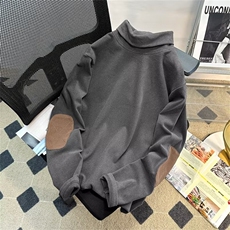 秋冬季纯色打底衫德绒半高领秋衣长袖T内搭男女大码卫衣ST246-P28，男装T恤，星座412-3