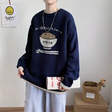 2021秋季青年线衫拼色套头毛衣休闲针织衫潮牌男宽松W1483-P45，男装针织衫/毛衣，星座512-4