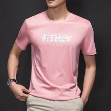 短袖T恤男夏季2023新款百搭圆领休闲中青年男装上衣体恤衫，男装T恤，电商B212（原钱塘6029）