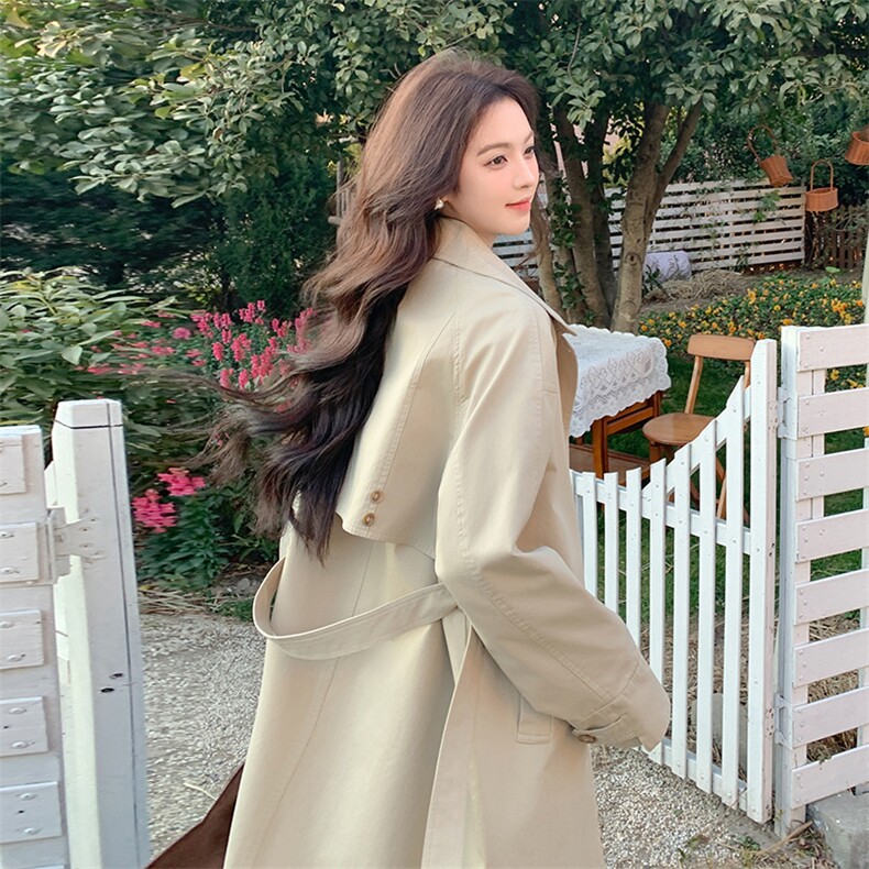 新品现货2025春装时尚休闲中长款风衣A2510P165-K230,女装风衣,2C261