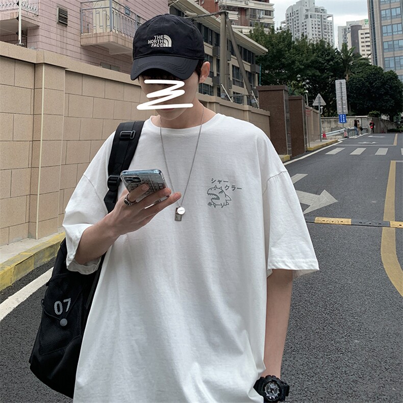 DX17092-P20纯棉短袖t恤男大码半袖打底衫宽松体恤衫港风,男装T恤,电商A040