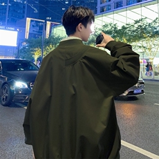 现货飞行夹克男棒球领个性插螺纹宽松上衣外套A157B-J88-P75，男装夹克，电商A157B