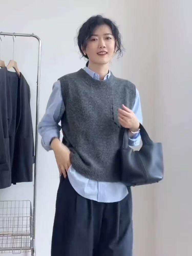 2025年秋季百搭时尚百搭通勤马甲，女装马甲，德聚羊绒