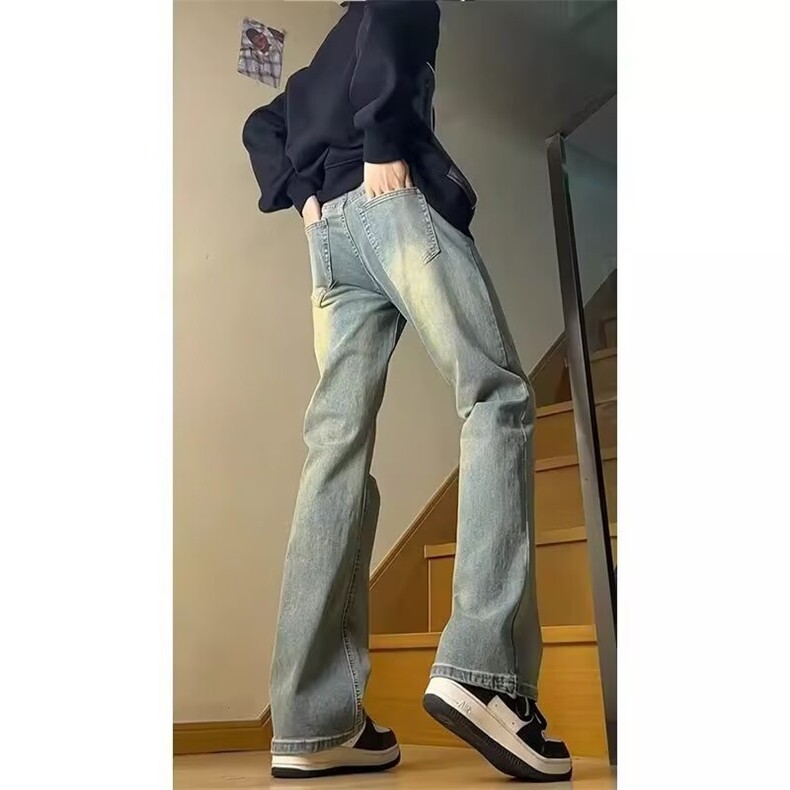 牛仔裤男美式高街加绒水洗直筒显瘦微喇裤513ACK2656加绒P45,男装牛仔裤,星座513A
