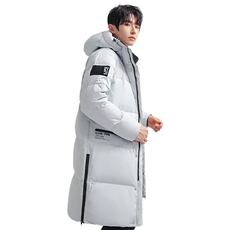 情侣款羽绒服男中长款连帽过膝加厚派克服2025冬装3505P220，男装羽绒服，星座1602B（原101B-1）