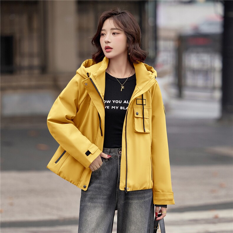 （现货）2025冬装新款简约时尚休闲连帽加绒派克服外套,女装派克服,难舍钰依