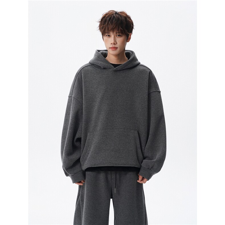 M-8XL重磅双流纺毛圈休闲宽松连帽卫衣套装1710/小码P95大码P105，男装休闲套装，电商B238