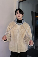 高级感水貂毛外套冬季男士保暖皮毛一体棉衣毛绒棉服衣服MY816，男装棉衣，星座903-1