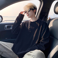 亨利领长袖T港风宽松大码打底衫CH58-特P25无差价，男装T恤，星座214-3