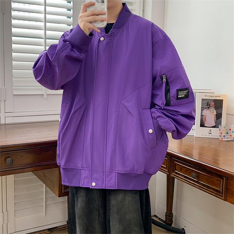 2024秋季休闲外套高品质棒球服宽松多口袋夹克男A436-8837-P85,男装夹克,电商A436