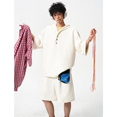8XL-M高品质莫代尔空气层套装连帽短袖男上衣五分裤两件套TZ110，男装休闲套装，电商D206-1