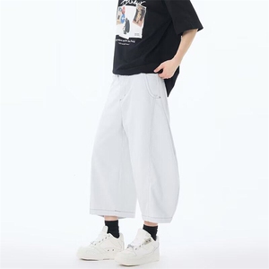 七分短裤外穿韩版大码百搭显瘦宽松遮肚高腰运动阔腿裤图片