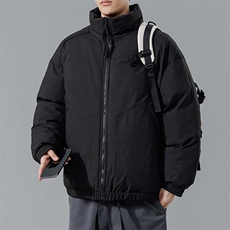 现货冬季美式休闲加厚雪山外套夹克立领纯色三防户外工装棉服，男装夹克，电商A486-1