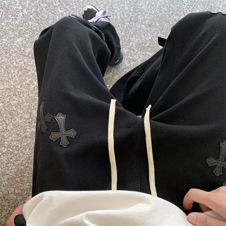 美式高街黄泥染牛仔裤男水洗做旧系带设计炸街牛仔裤3014-p45,男装牛仔裤,星座1001-1