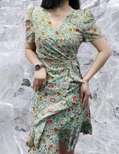 腰盼款女人味花色连衣裙，女装连衣裙，帝瀛 DY