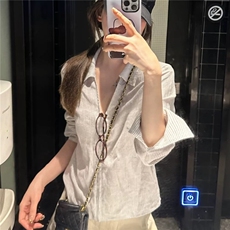 夏季韩系慵懒轻薄透气宽松慵懒防晒衬衣高级感长袖上衣，男装防晒衣，星座506A