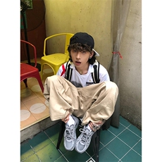美式复古运动t恤男女夏季新款撞色拼接球衣风v领短袖设计感宽松潮，男装T恤，四季星座505