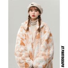 1中性风羊羔毛棉衣扎染大码M-5XL毛绒棉服外套女YG7503P128控168，男装棉衣，星座226-2