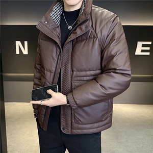 标50白鸭绒直播皮羽绒服男外套C317-Y828-P265图片