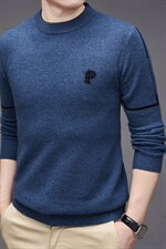 BSS6118限价228元男士新款长袖半高领纯羊毛针织衫休闲青年P156，男装针织衫/毛衣，电商B360