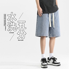 2025年夏季薄款潮牌大码高街复古宽松五分裤M-3XL-310-特P35，男装牛仔裤，星座417-1（原电商B245）