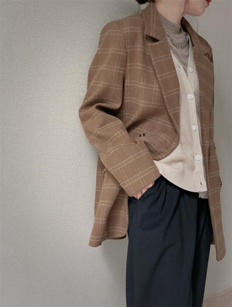 羊毛格子外套，其它，麦缇诺