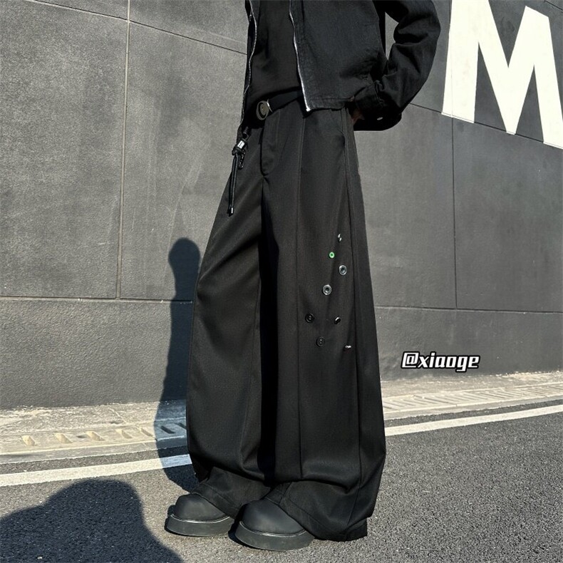 XZ616春季重磅趣味撞色纽扣拼接缉明线休闲西裤TY2013P65控78,男装休闲裤,星座512A（原616）