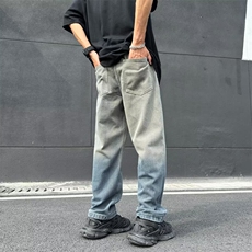 2024美式渐变牛仔裤男款直筒长裤潮NDK08P52，男装牛仔裤，星座1116-2