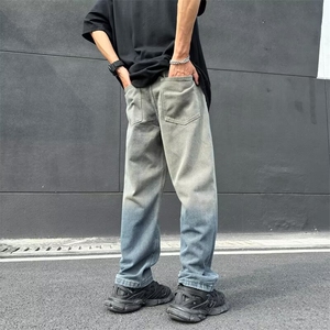 2024美式渐变牛仔裤男款直筒长裤潮 NDK08 P52图片
