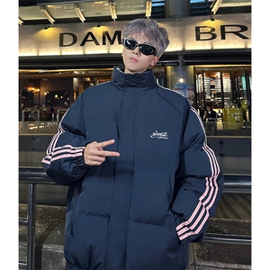 现货假两件格子羽绒棉衣抖音得物二开冬季棉服加厚外套BMY206图片