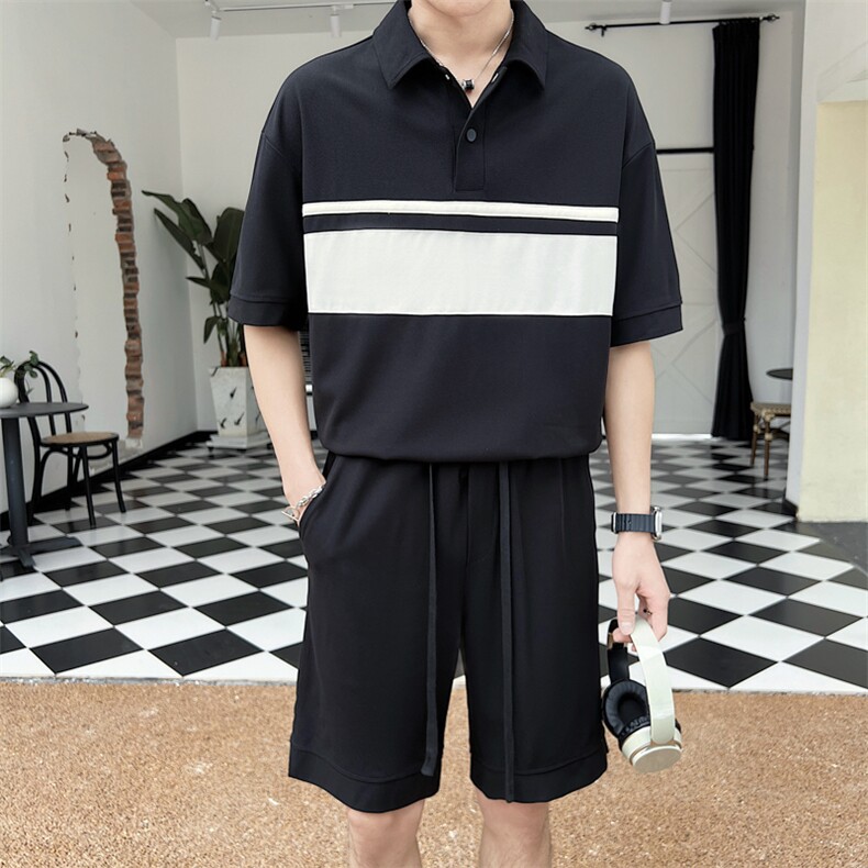 23年男士夏季套装抖音款,男装休闲套装,电商A210