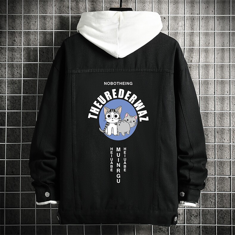 牛仔夹克男大码牛仔外套男茄克 NJ77160-P60加绒款-P75图片