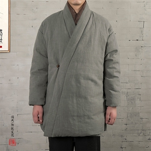 冬装新款风男装中长款男士改良汉服棉袄禅意男外套Y07P150图片