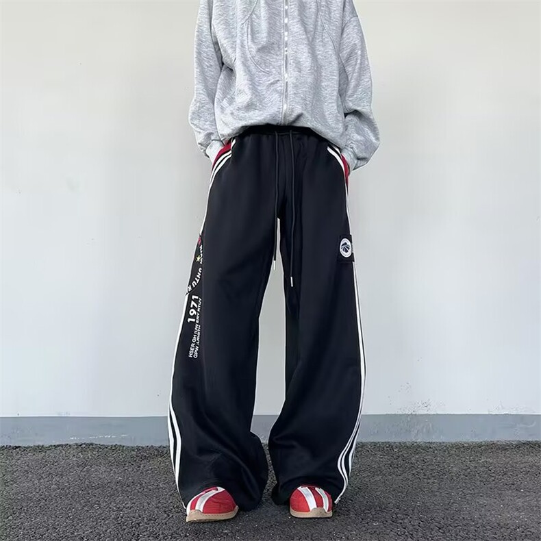 大码裤子男女春秋季直筒垂感显瘦休闲裤潮装卫裤嘻哈宽松休闲裤子，女装休闲裤，星座1210-1