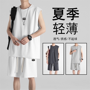 抗皱百搭冰丝薄款潮流休闲冰氧透气冰丝时尚套装 TZ83-特批68图片