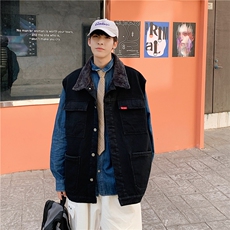MJ208J-p68-限价98M-5XL加绒羊羔绒毛毯平铺牛仔马甲工装ins，男装工装外套，星座116