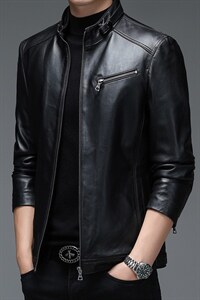 WL-DK108男式2023秋季新款棒球领头层绵羊皮皮衣男P550，男装皮衣，电商B360