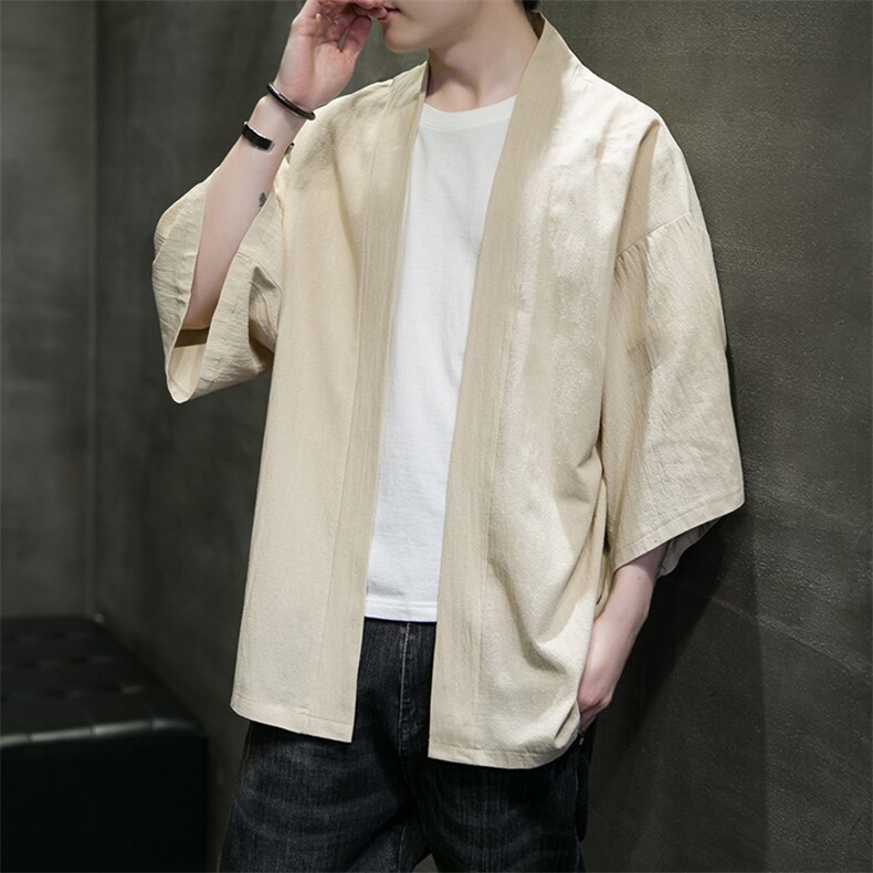 2023风春夏棉麻披风开衫男宽松防晒服小众和服A203-666特p25,男装防晒衣,星座815（原A203）