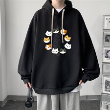 WY2215-P35加绒款-P40纯棉连帽卫衣男大码运动帽衫宽松薄外套男，男装卫衣，电商A040