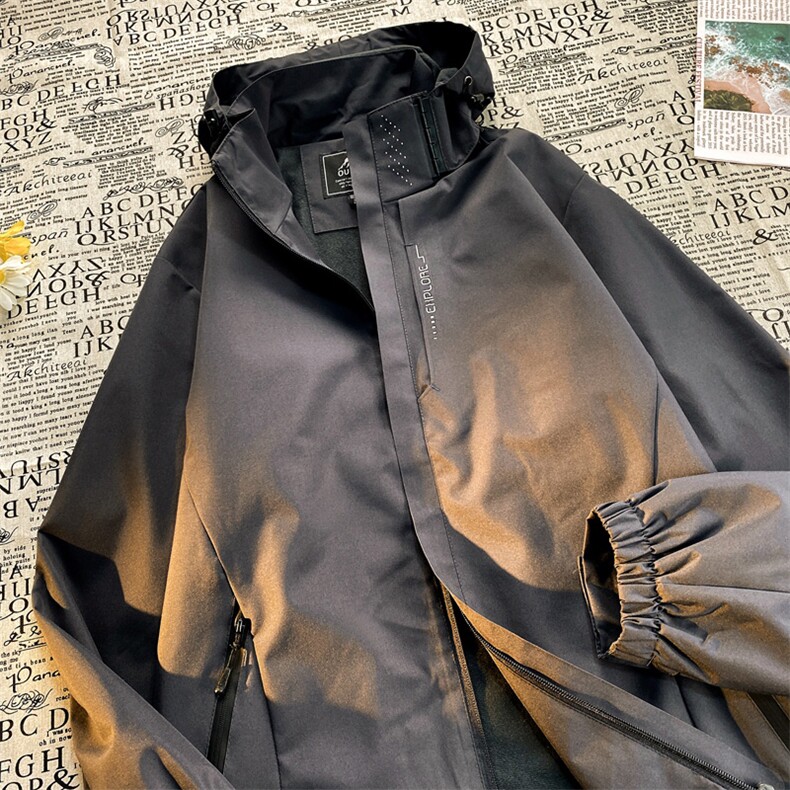 港风连帽冲锋衣情侣外套防风防水登山服夹克男JH-JK6266-P50,男装夹克,星座717