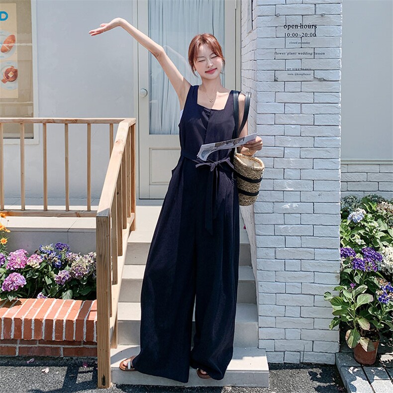 2025年夏季新款时尚休闲背心连体裤-款号5876-P135-K198,女装连体裤,浙宝305