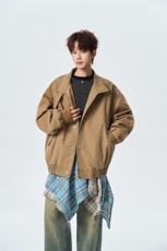 春季宽松复古做旧立领工装夹克男款潮流百搭外套XZ309JK8013P99，男装夹克，星座309（原A406）
