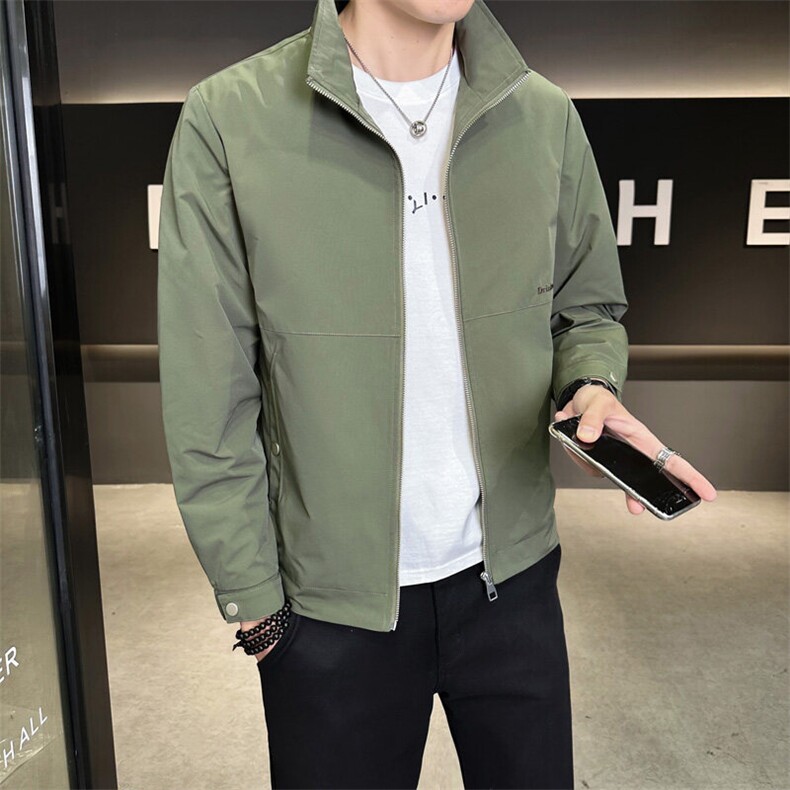 夹克男翻领韩版修身轻商务纯色刺绣外套A329-JK5086-P95,男装夹克,电商A329