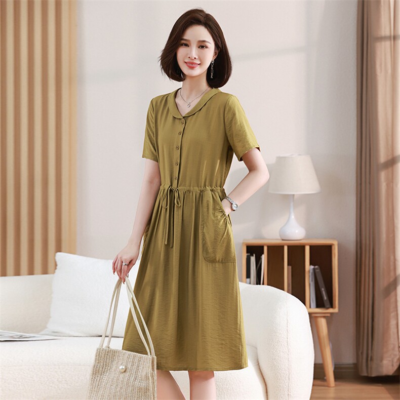 2023夏装新款时尚修身抽绳收腰连衣裙，女装连衣裙，鑫鑫格