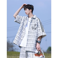 小香风印花织带短衬DCS9018P45短裤DK8797P40套装DTZ9028P85，男装牛仔裤，星座227-7