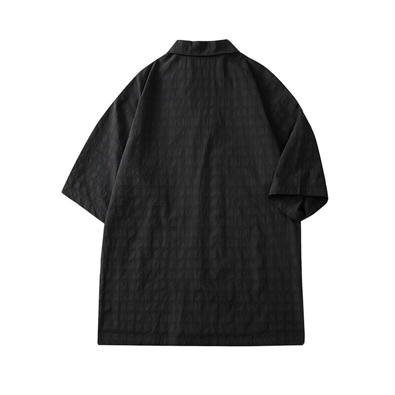 C5029/P40夏季新品西服领衬衫男个性肌理感格纹潮男宽松衬衣上衣,男装西服,电商A141