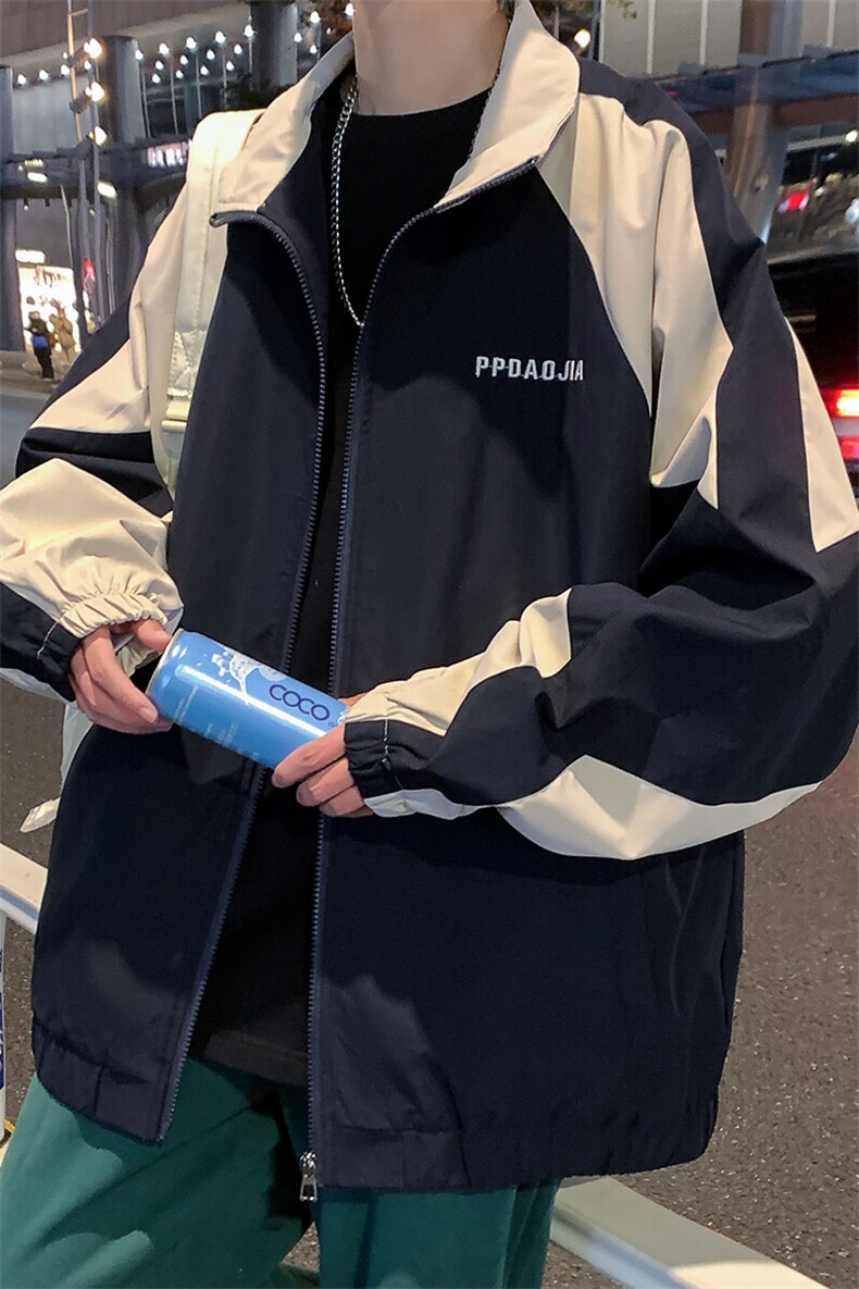 2025春款大码港风拼接工装oversize潮男机能风夹克外套J25007-P65,男装夹克,电商A001-1