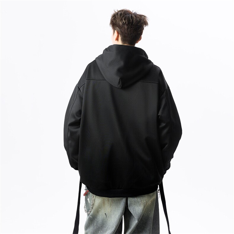 春季新款细节连帽休闲宽松纯色拉链卫衣外套914-4-WY41-P62控108,男装卫衣,星座914-4